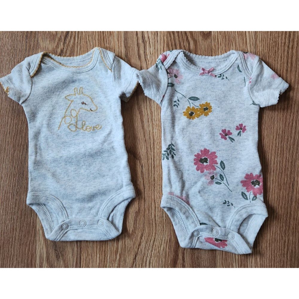 2 Carter's Child Of Mine Girls/Boys Short Sleeve One Piece Size Preemie